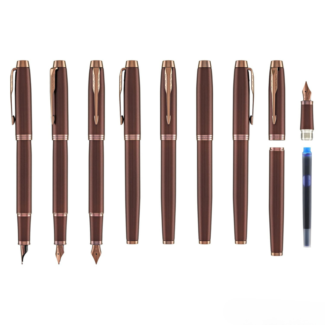 Parker IM PROFESSIONAL Fountain Pen in Monochrome Burgundy — Parker fountain pen — precision nib writing instrument, at Cityluxe Singapore stationery store