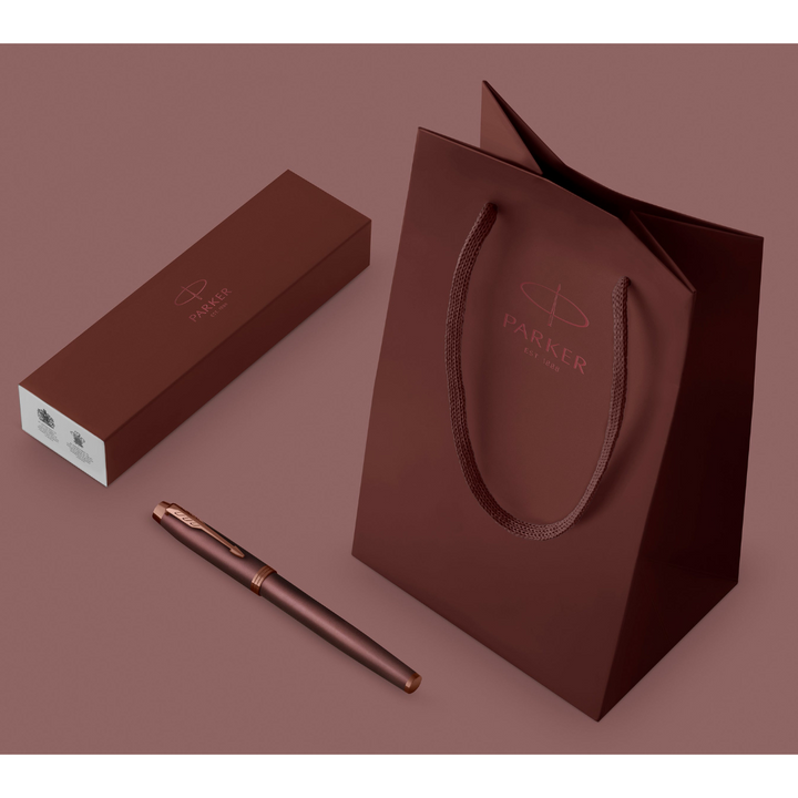 Parker IM PROFESSIONAL Fountain Pen in Monochrome Burgundy — Parker fountain pen — precision nib writing instrument, at Cityluxe Singapore stationery store