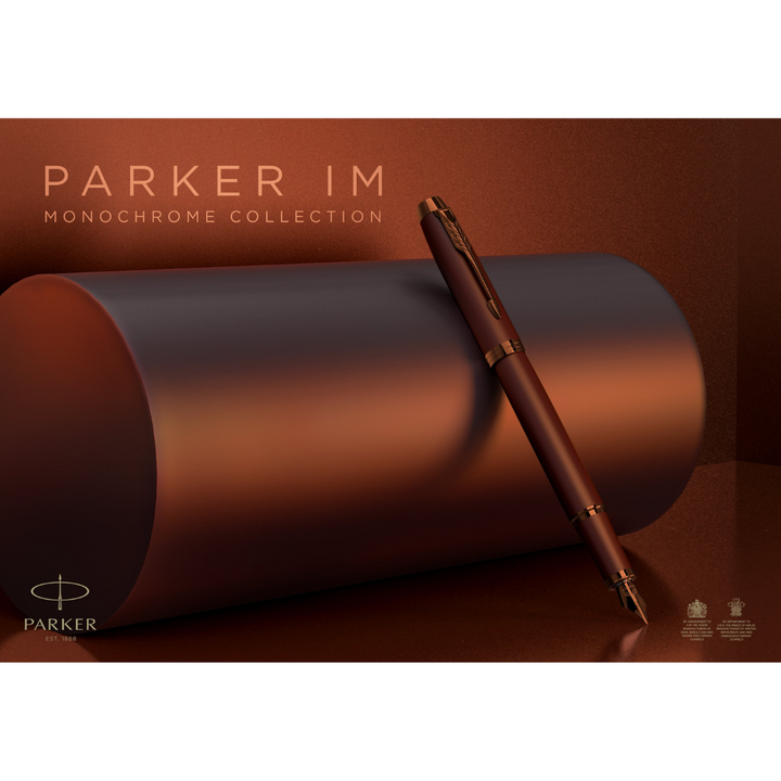 Parker IM PROFESSIONAL Fountain Pen in Monochrome Burgundy — Parker fountain pen — precision nib writing instrument, at Cityluxe Singapore stationery store