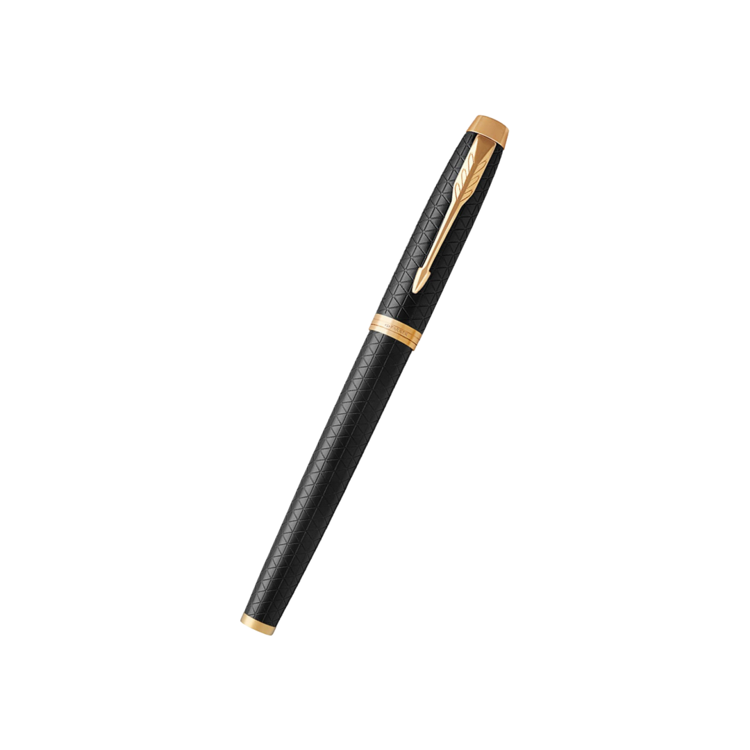 Parker IM Premium Fountain Pen in Black with Gold Trims — Parker fountain pen — precision nib writing instrument, at Cityluxe Singapore stationery store