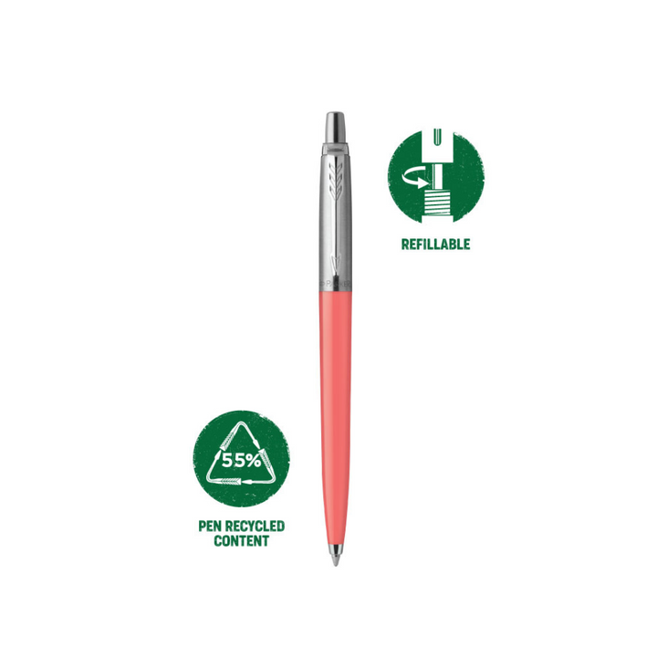 Parker Jotter Originals Ballpoint Pen in Coral — Parker ballpoint pen — reliable smooth-writing everyday pen, at Cityluxe Singapore