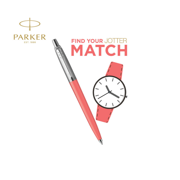 Parker Jotter Originals Ballpoint Pen in Coral — Parker ballpoint pen — reliable smooth-writing everyday pen, at Cityluxe Singapore