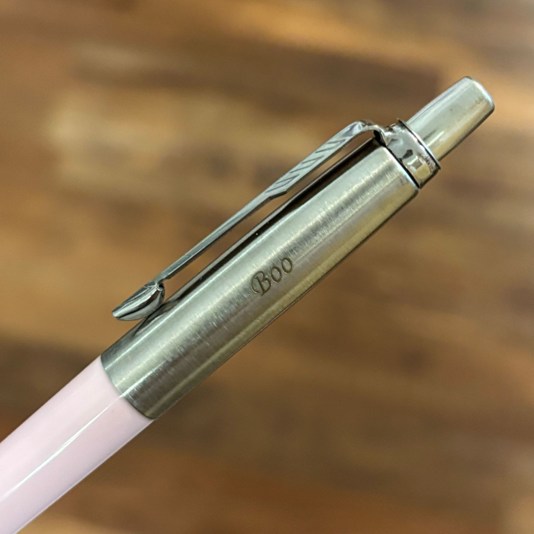 Personalized Name Engraving On Parker Jotter Originals Pastel Pink Ballpoint Pen
