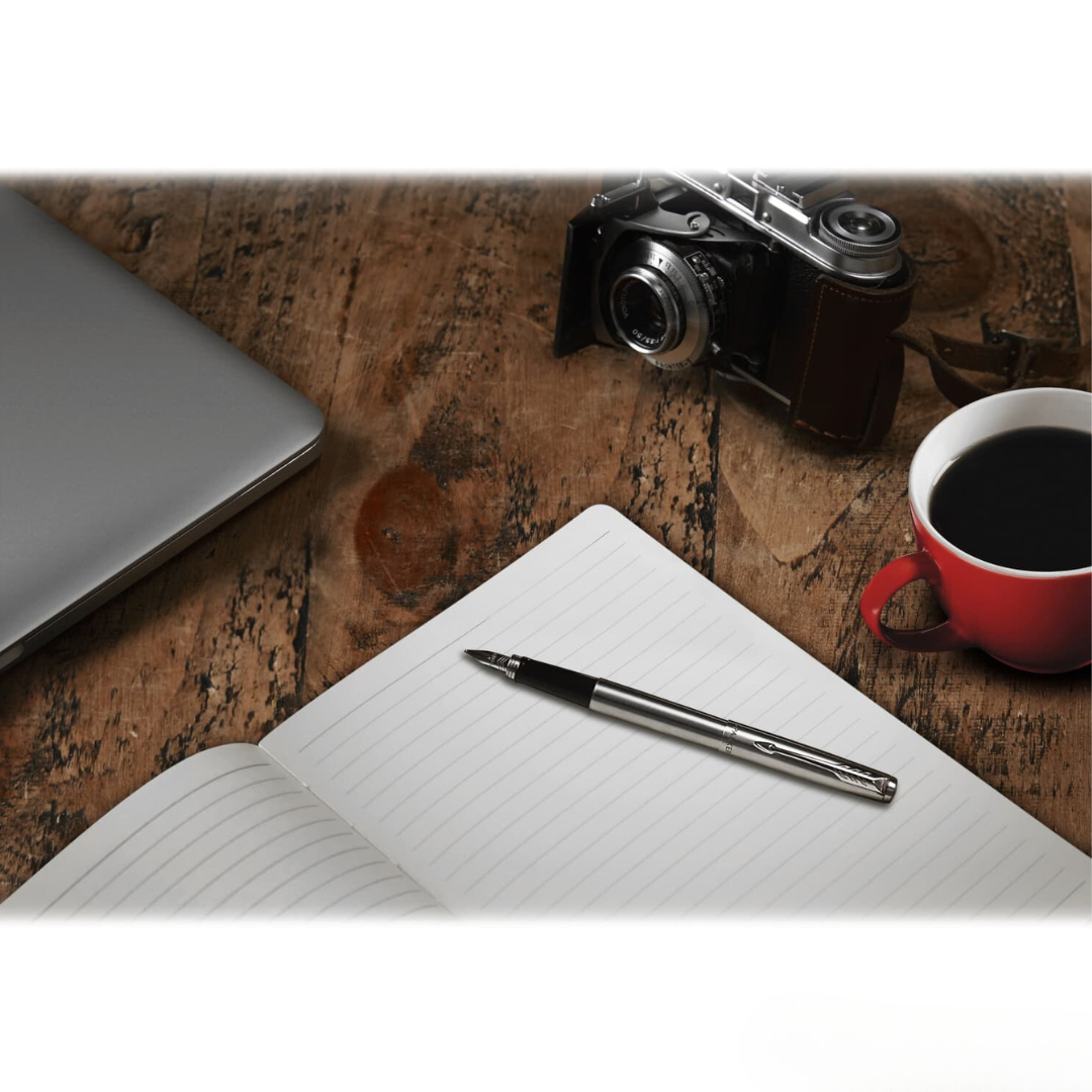 Parker Jotter Stainless Steel GT Fountain Pen — Parker fountain pen — precision nib writing instrument, at Cityluxe Singapore stationery store