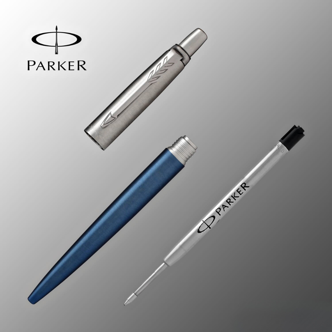 Parker Jotter Waterloo Blue CT Ballpoint Pen — Parker ballpoint pen — reliable smooth-writing everyday pen, at Cityluxe Singapore