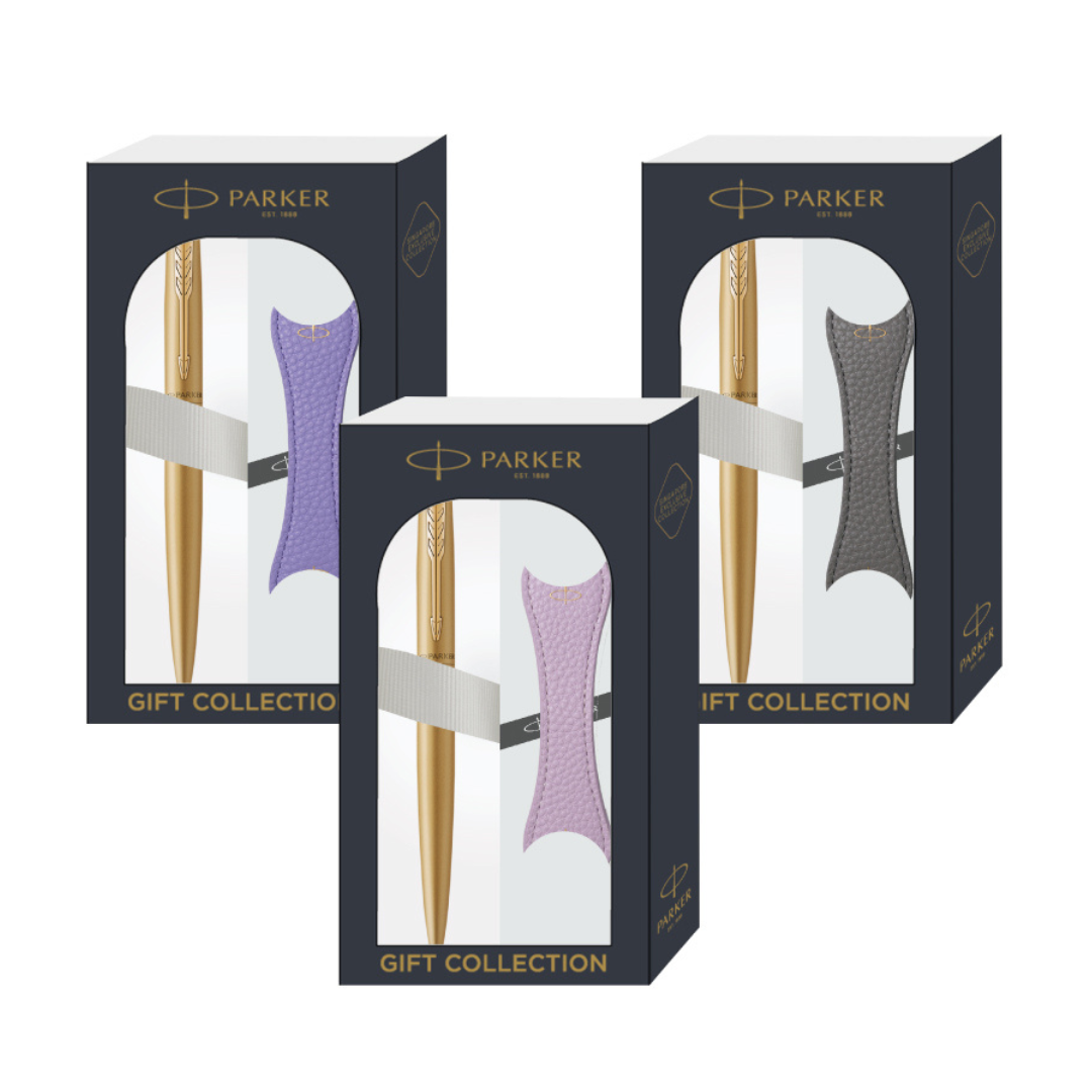 Parker Jotter XL Ballpoint Pen Gift Set - Monochrome Gold with Gold Trim with Magnetic Clip