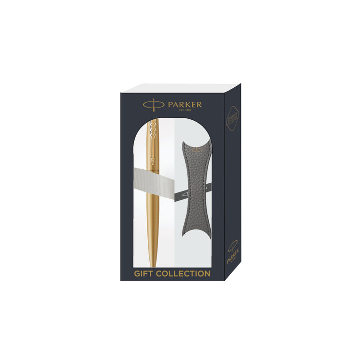 Parker Jotter XL Ballpoint Pen Gift Set - Monochrome Gold with Gold Trim with Magnetic Clip