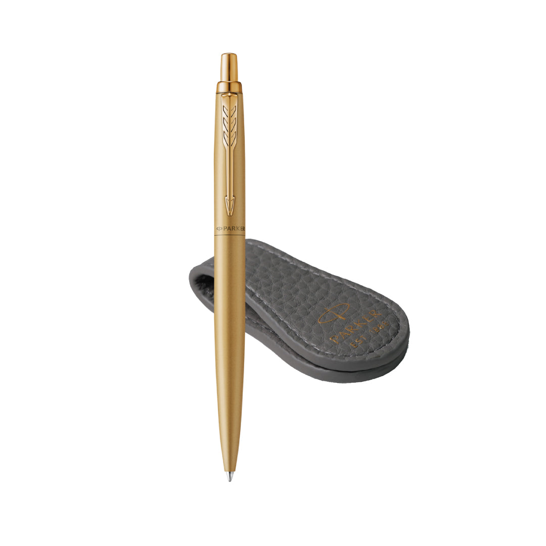 Parker Jotter XL Ballpoint Pen Gift Set - Monochrome Gold with Gold Trim with Magnetic Clip