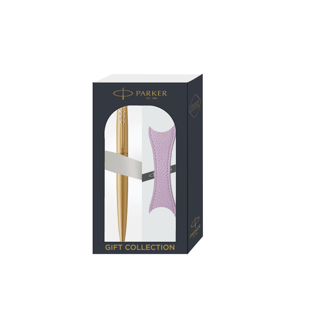 Parker Jotter XL Ballpoint Pen Gift Set - Monochrome Gold with Gold Trim with Magnetic Clip