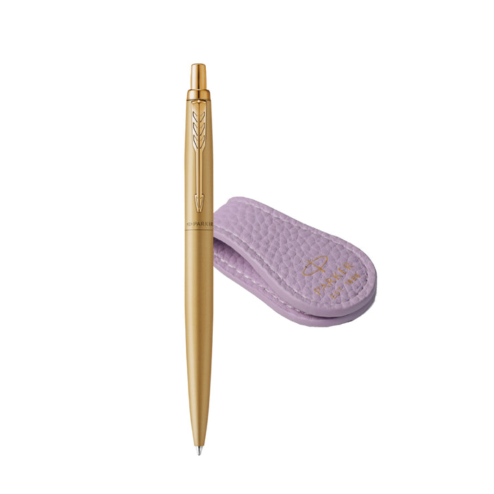 Parker Jotter XL Ballpoint Pen Gift Set - Monochrome Gold with Gold Trim with Magnetic Clip
