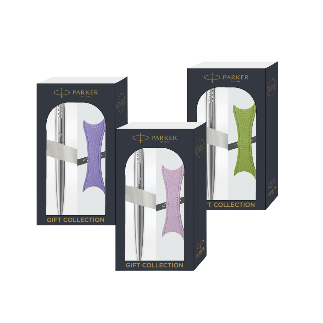Parker Jotter XL Ballpoint Pen Gift Set - Monochrome Stainless Steel with Chrome Trim with Magnetic Clip