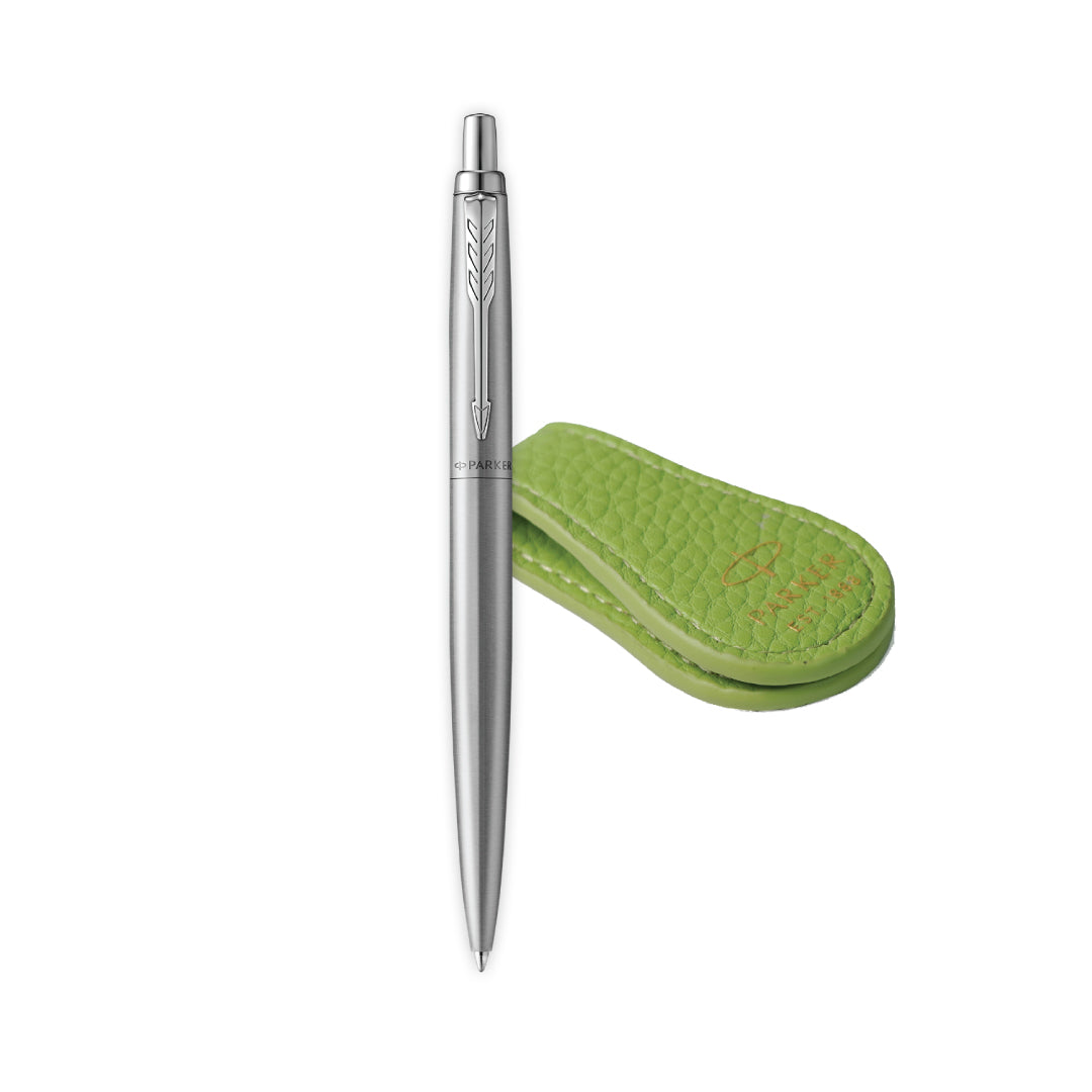 Parker Jotter XL Ballpoint Pen Gift Set - Monochrome Stainless Steel with Chrome Trim with Magnetic Clip