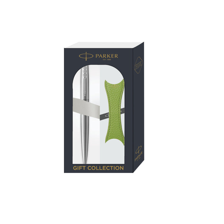 Parker Jotter XL Ballpoint Pen Gift Set - Monochrome Stainless Steel with Chrome Trim with Magnetic Clip