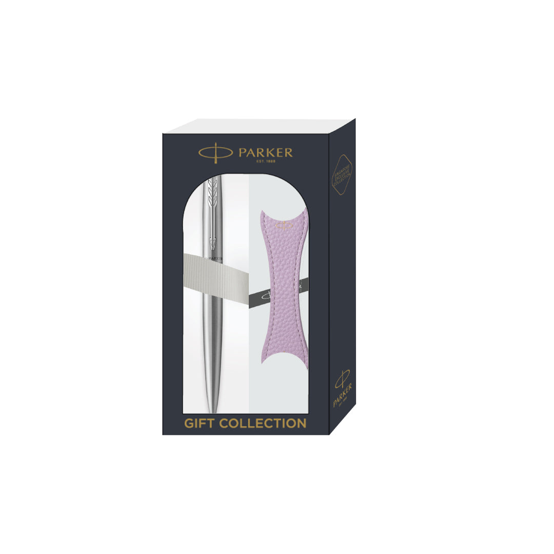 Parker Jotter XL Ballpoint Pen Gift Set - Monochrome Stainless Steel with Chrome Trim with Magnetic Clip