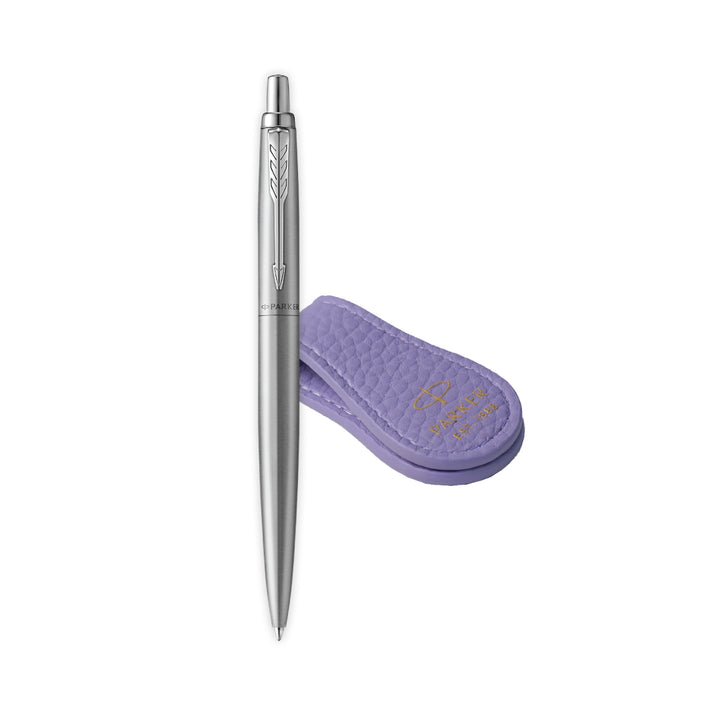 Parker Jotter XL Ballpoint Pen Gift Set - Monochrome Stainless Steel with Chrome Trim with Magnetic Clip