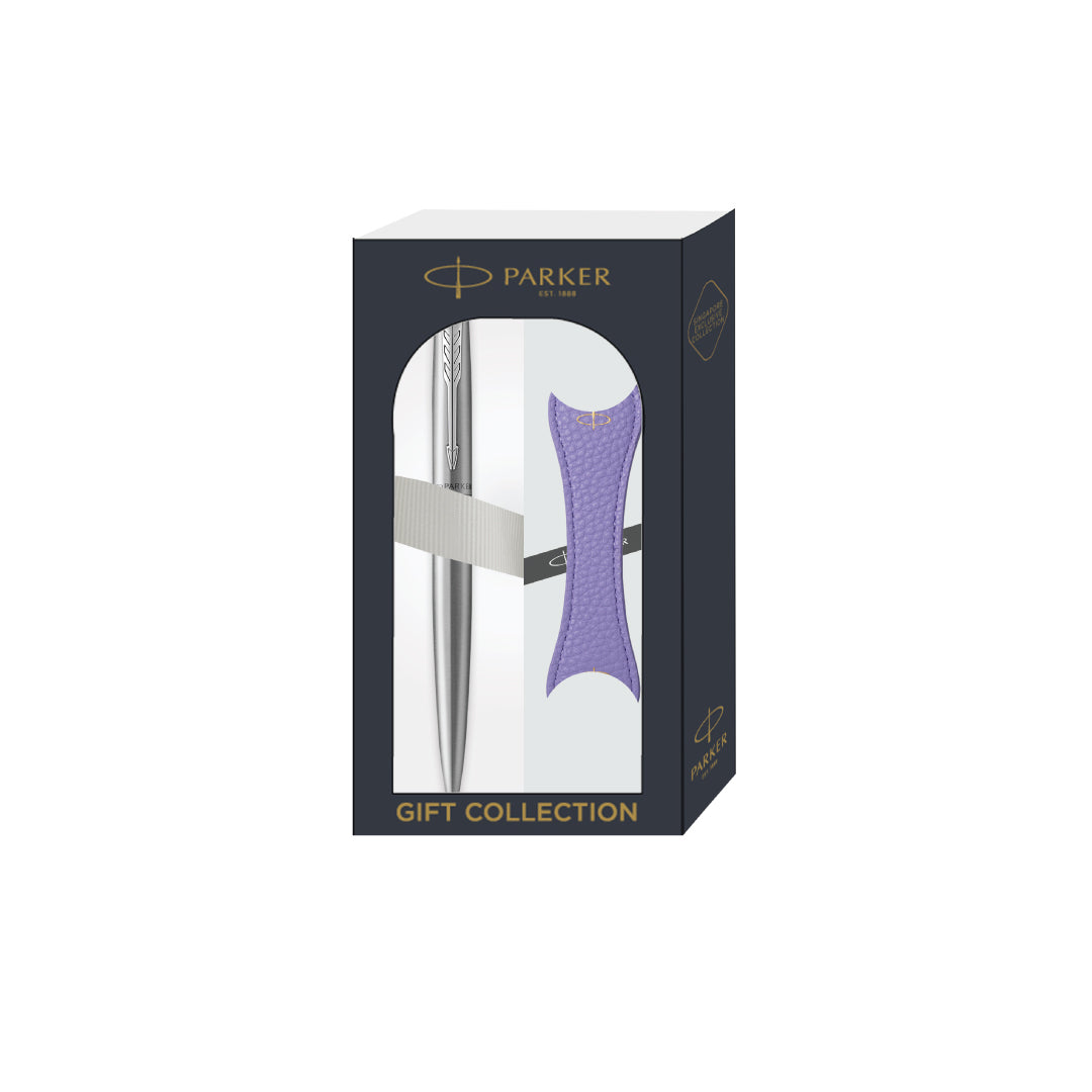 Parker Jotter XL Ballpoint Pen Gift Set - Monochrome Stainless Steel with Chrome Trim with Magnetic Clip
