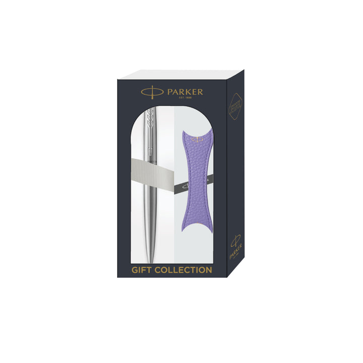 Parker Jotter XL Ballpoint Pen Gift Set - Monochrome Stainless Steel with Chrome Trim with Magnetic Clip