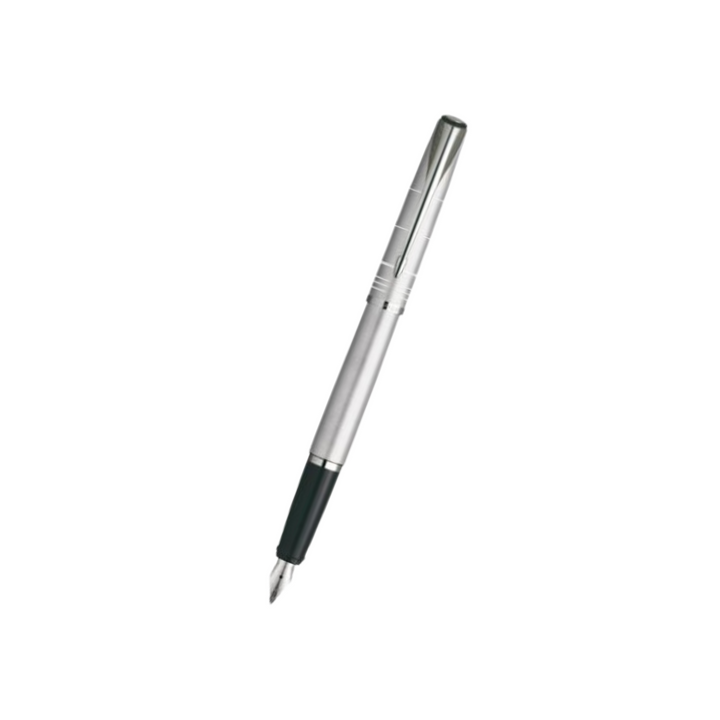 Parker Latitude 08 Icy Silver CT Fountain Pen in Medium Nib — Parker fountain pen — precision nib writing instrument, at Cityluxe Singapore stationery store
