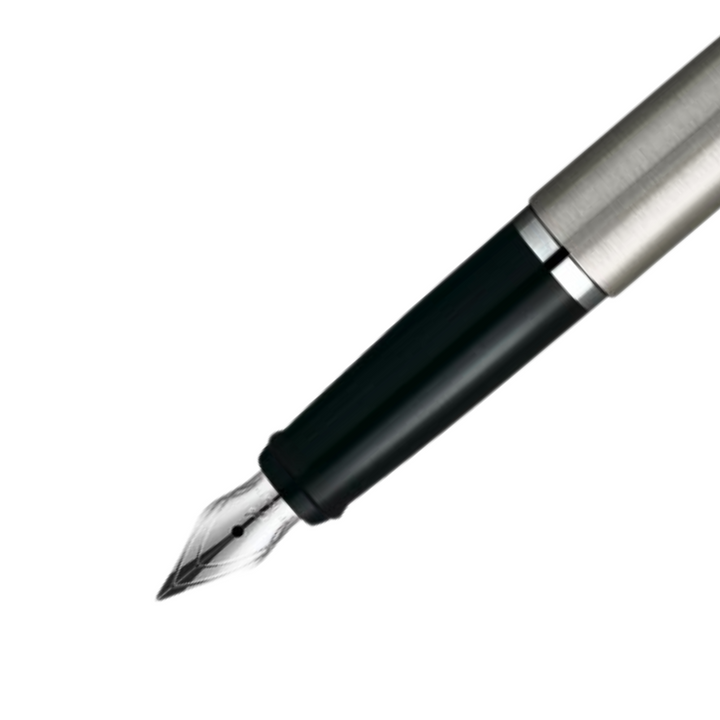 Parker Latitude Stainless Steel CT Silver Nib Fountain Pen in Medium Nib — Parker fountain pen — precision nib writing instrument, at Cityluxe Singapore stationery store