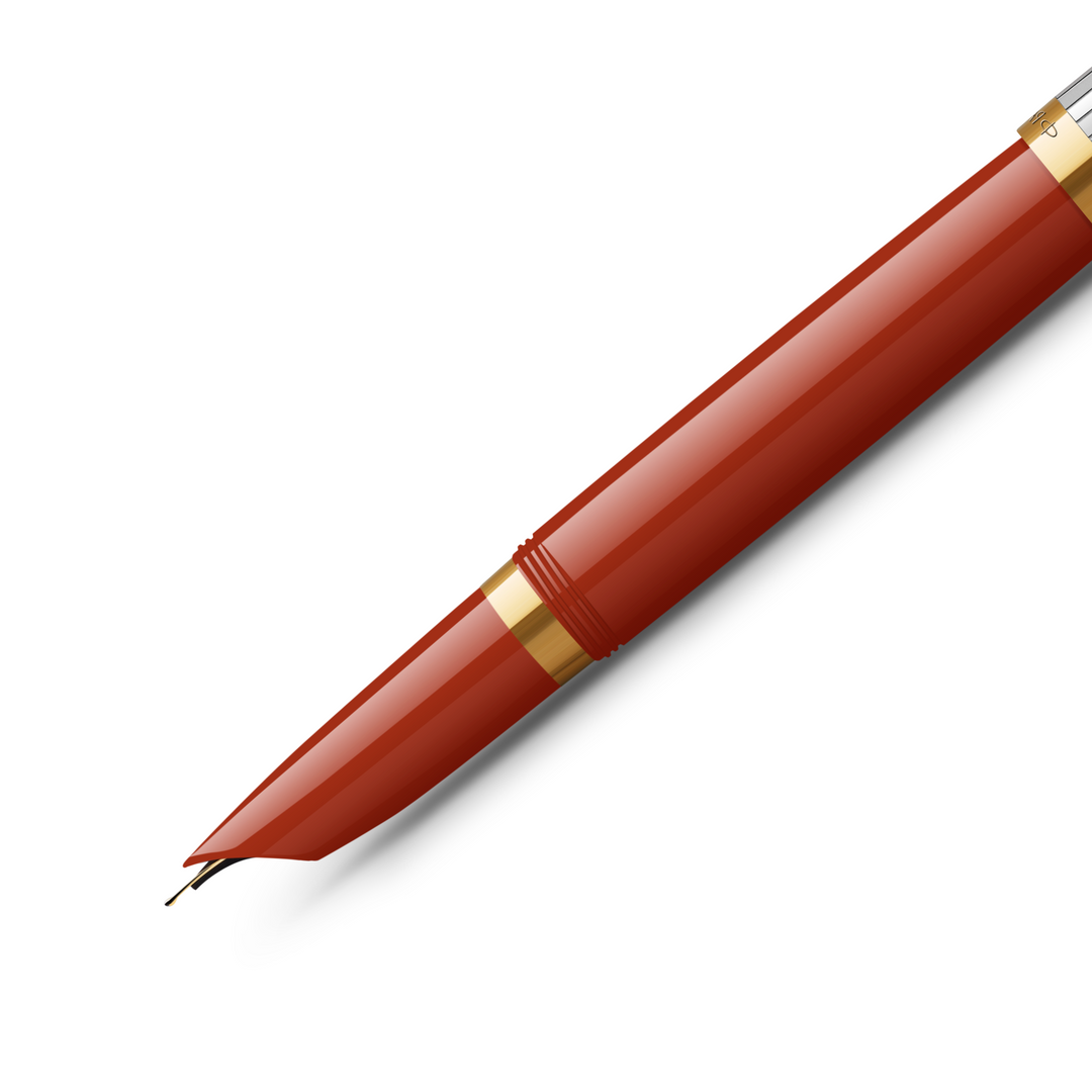 Parker 51 Premium Red Grid GT Fountain Pen - Medium Nib