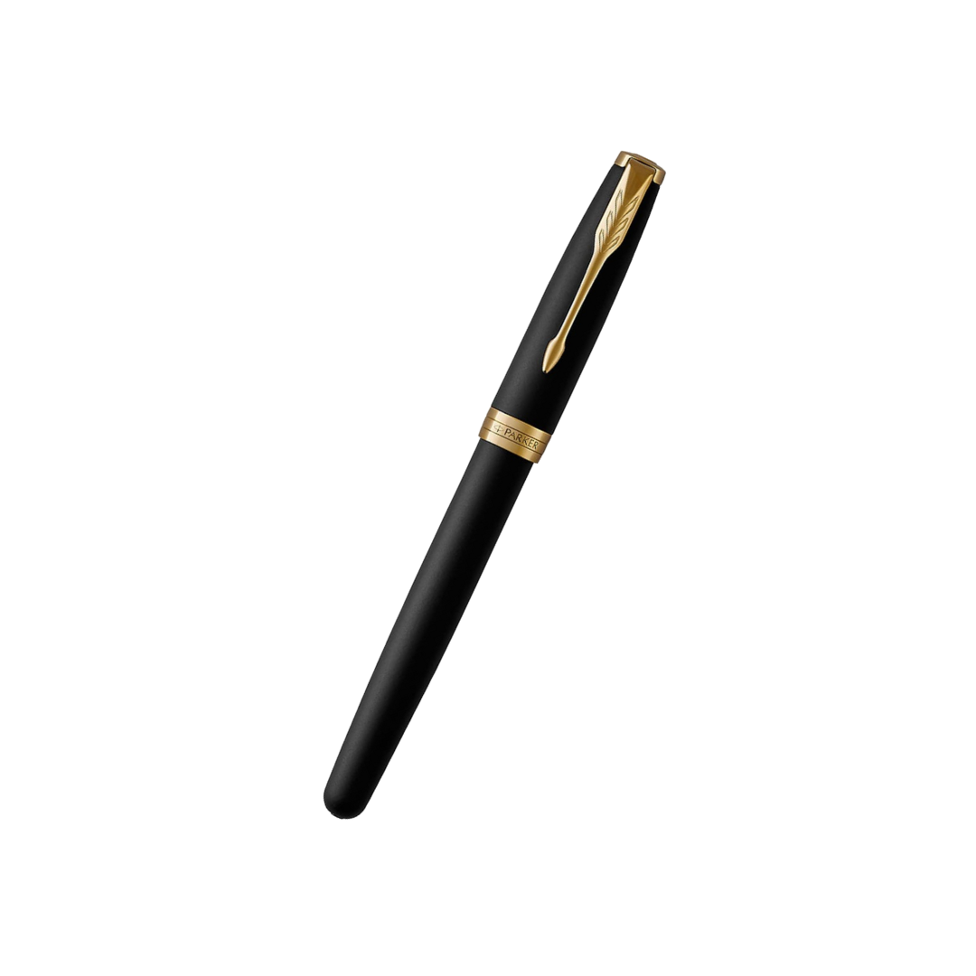 Parker Sonnet Matte Black GT Rollerball Pen — Parker rollerball pen — fluid gel ink writing instrument, at Cityluxe Singapore
