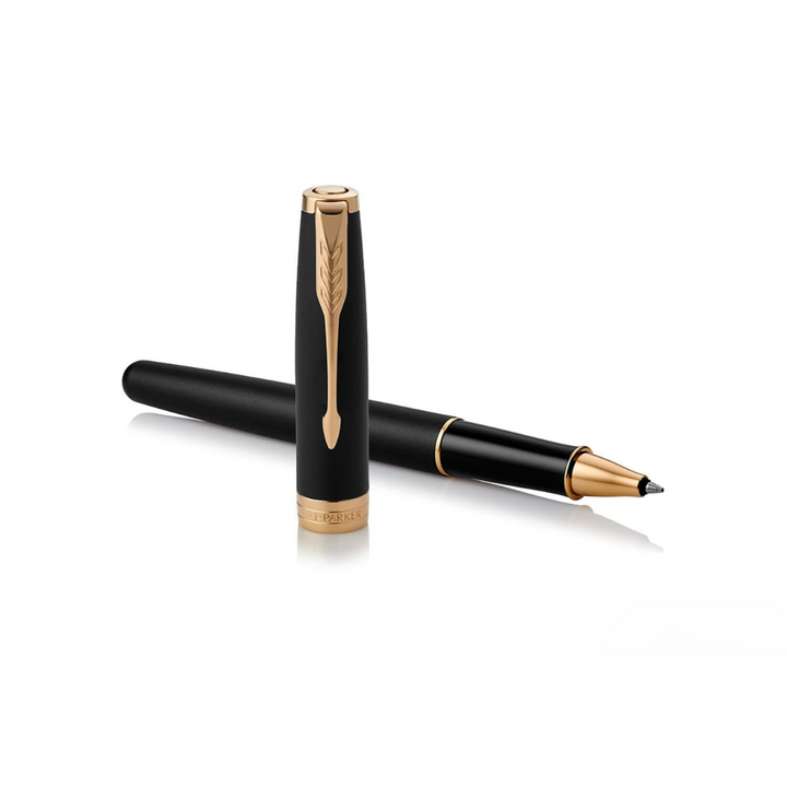 Parker Sonnet Matte Black GT Rollerball Pen — Parker rollerball pen — fluid gel ink writing instrument, at Cityluxe Singapore
