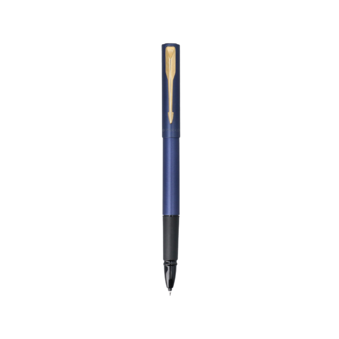 Parker Vector XL Rollerball Pen in Dark Blue with Gold Trim — Parker rollerball pen — fluid gel ink writing instrument, at Cityluxe Singapore