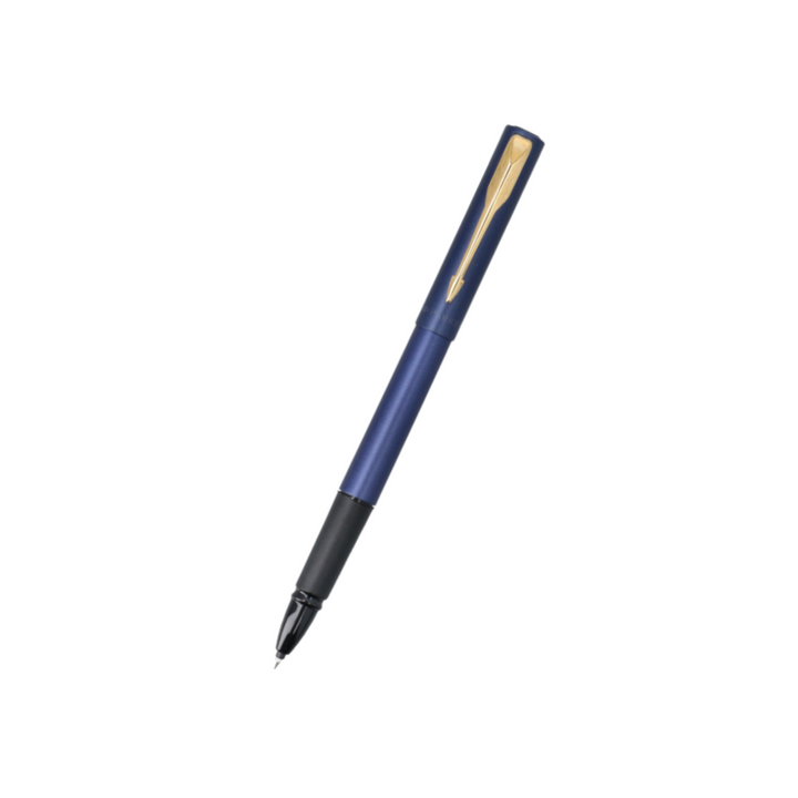 Parker Vector XL Rollerball Pen in Dark Blue with Gold Trim — Parker rollerball pen — fluid gel ink writing instrument, at Cityluxe Singapore