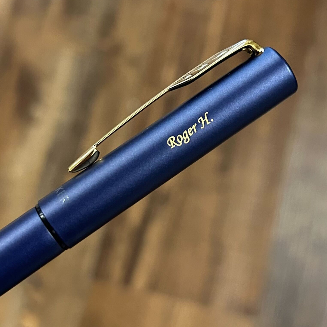 Parker Vector XL Rollerball Pen in Dark Blue with Gold Trim — Parker rollerball pen — fluid gel ink writing instrument, at Cityluxe Singapore