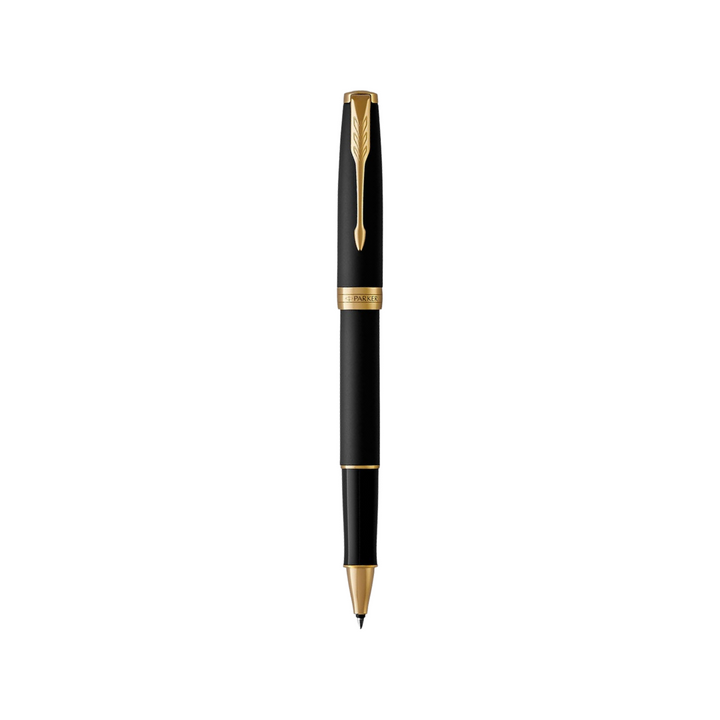 Parker Sonnet Matte Black GT Rollerball Pen — Parker rollerball pen — fluid gel ink writing instrument, at Cityluxe Singapore