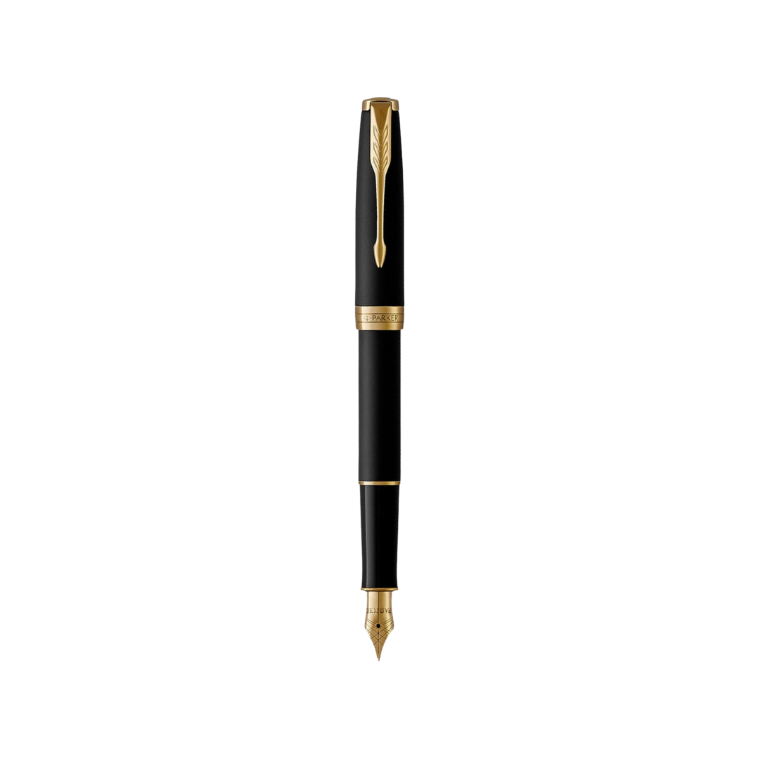 Parker Sonnet Matte Black GT Fountain Pen — Parker fountain pen — precision nib writing instrument, at Cityluxe Singapore stationery store