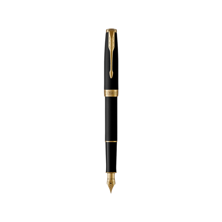 Parker Sonnet Matte Black GT Fountain Pen — Parker fountain pen — precision nib writing instrument, at Cityluxe Singapore stationery store