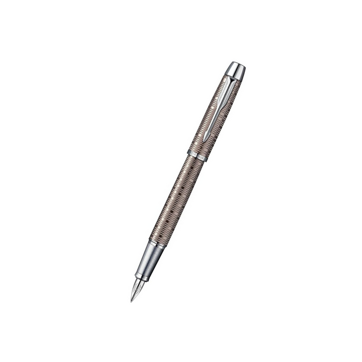 Parker IM Premium Fountain Pen in Brown Shadow with Chrome Trims — Parker fountain pen — precision nib writing instrument, at Cityluxe Singapore stationery store