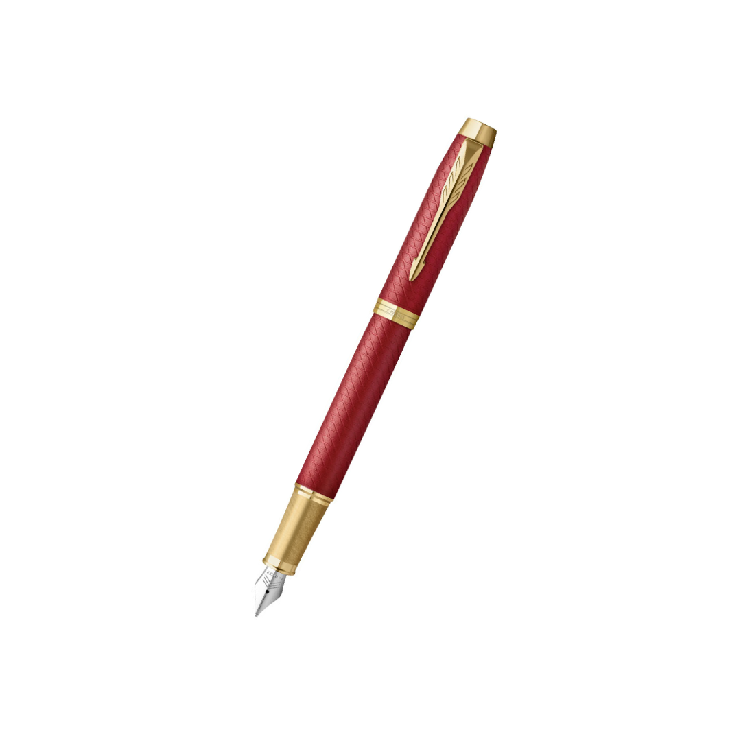 Parker IM Premium Fountain Pen - Red with Gold Trims