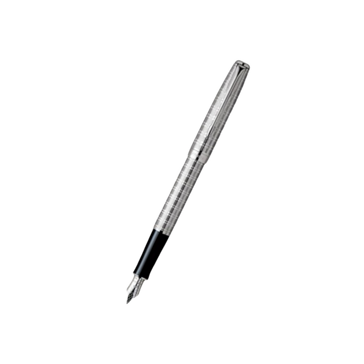 Parker Sonnet CBN Chiselled Tartan ST Fountain Pen in Medium — Parker fountain pen — precision nib writing instrument, at Cityluxe Singapore stationery store