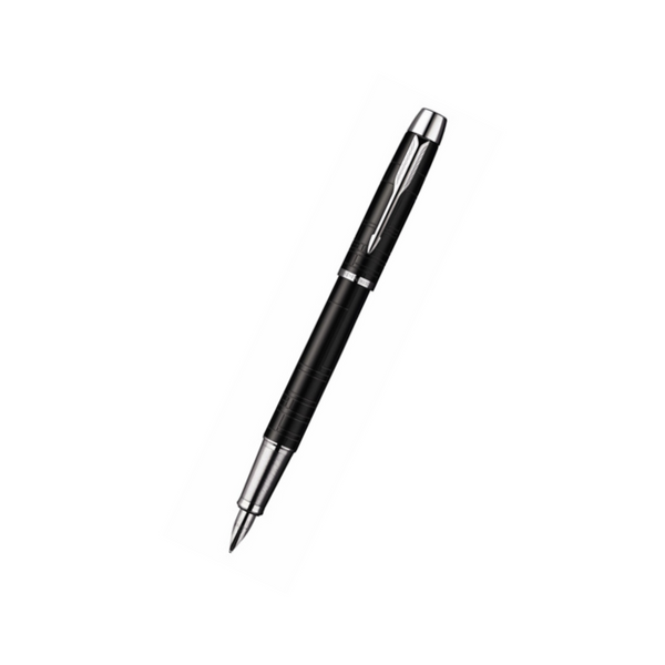 Parker IM Premium Fountain Pen - Matte Black with Chrome Trims — capped