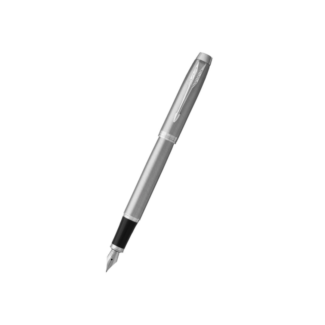 Parker IM Essential Stainless Steel CT Fountain Pen in Medium Nib — Parker fountain pen — precision nib writing instrument, at Cityluxe Singapore stationery store