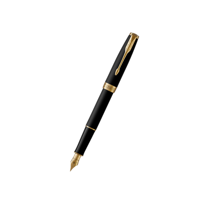 Parker Sonnet Matte Black GT Fountain Pen — Parker fountain pen — precision nib writing instrument, at Cityluxe Singapore stationery store