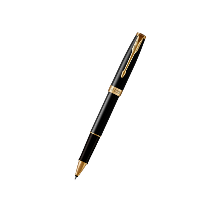 Parker Sonnet Lacquer Black GT Rollerball Pen — Parker rollerball pen — fluid gel ink writing instrument, at Cityluxe Singapore