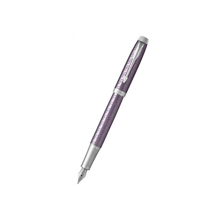 Parker IM Premium Fountain Pen in Dark Violet with Chrome Trims — Parker fountain pen — precision nib writing instrument, at Cityluxe Singapore stationery store