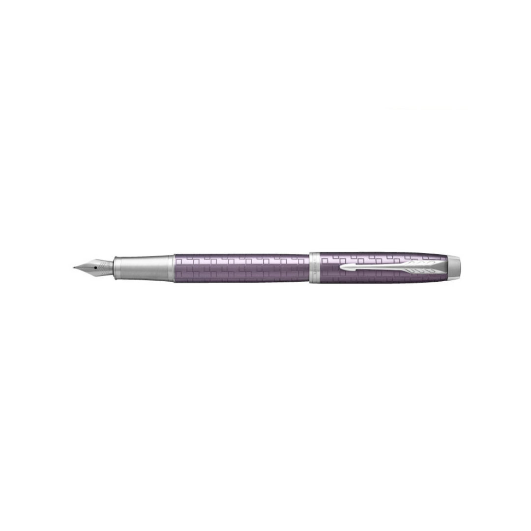 Parker IM Premium Fountain Pen in Dark Violet with Chrome Trims — Parker fountain pen — precision nib writing instrument, at Cityluxe Singapore stationery store