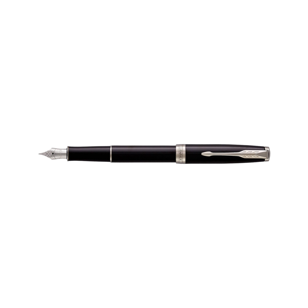 Parker Sonnet Lacquer Black CT Fountain Pen — Parker fountain pen — precision nib writing instrument, at Cityluxe Singapore stationery store