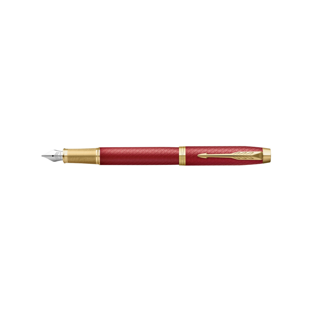 Parker IM Premium Fountain Pen - Red with Gold Trims