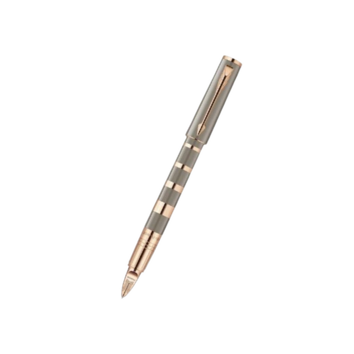 Parker Ingenuity Small Taupe &amp; Metal Pink Gold Trim 5th Technology Pen — Parker stationery item — premium stationery and lifestyle, at Cityluxe Singapore