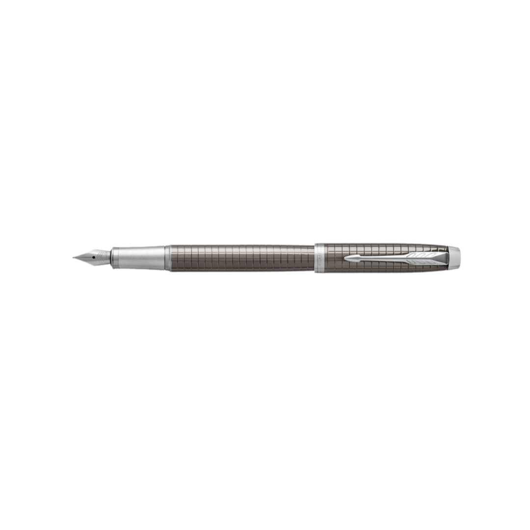 Parker IM Premium Fountain Pen in Dark Espresso with Chrome Trims — Parker fountain pen — precision nib writing instrument, at Cityluxe Singapore stationery store