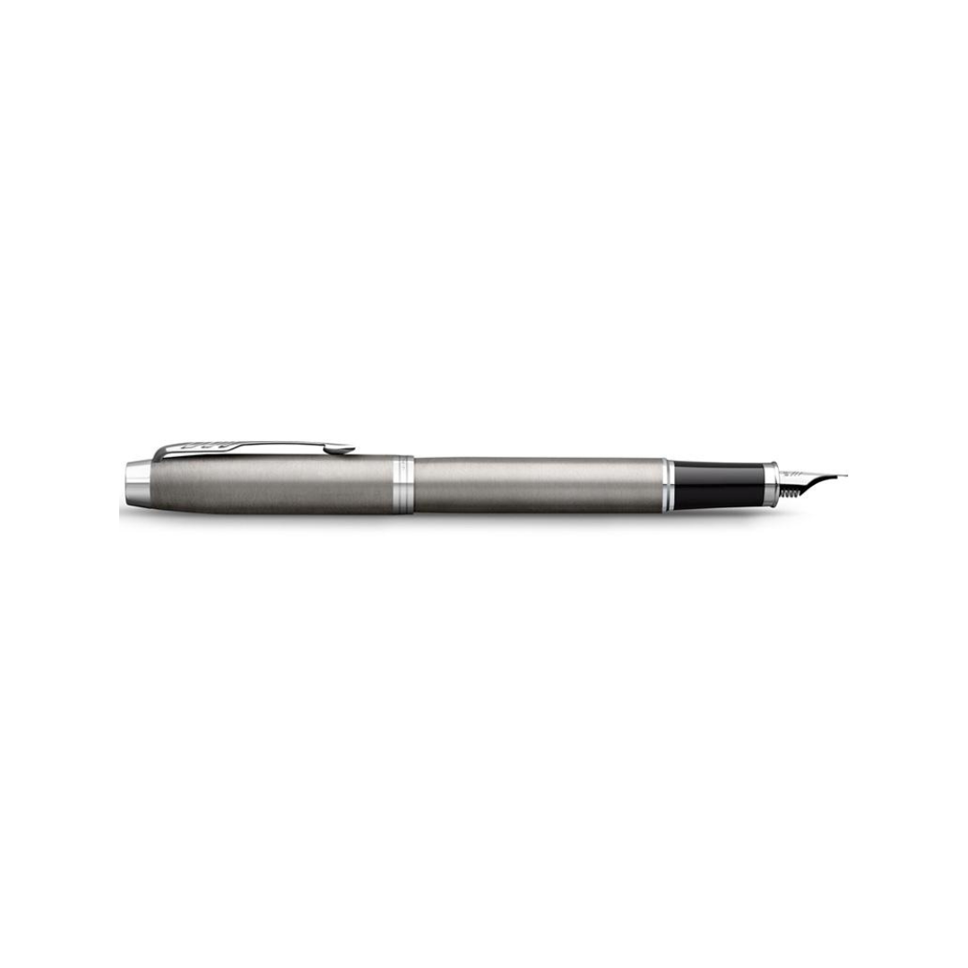 Parker IM Essential Stainless Steel CT Fountain Pen in Medium Nib — Parker fountain pen — precision nib writing instrument, at Cityluxe Singapore stationery store