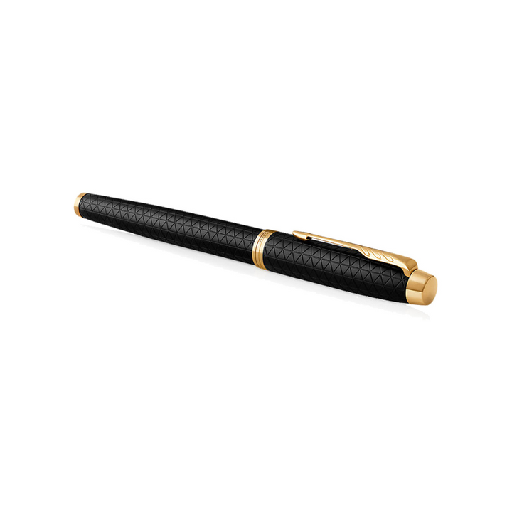 Parker IM Premium Fountain Pen in Black with Gold Trims — Parker fountain pen — precision nib writing instrument, at Cityluxe Singapore stationery store