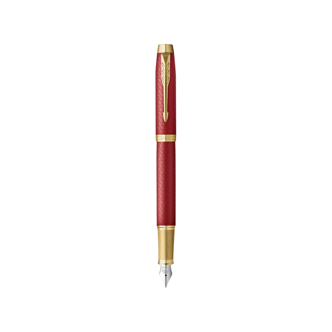 Parker IM Premium Fountain Pen - Red with Gold Trims