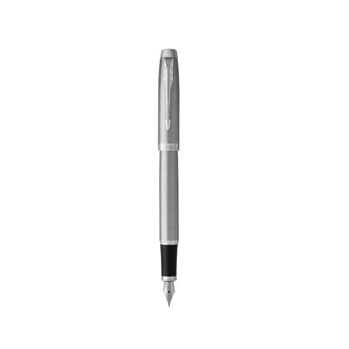 Parker IM Essential Stainless Steel CT Fountain Pen in Medium Nib — Parker fountain pen — precision nib writing instrument, at Cityluxe Singapore stationery store