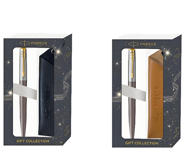 Load image into Gallery viewer, Parker Giftset Jotter XL Grey Core GT BP w/Leather Pen Sleeve Ring
